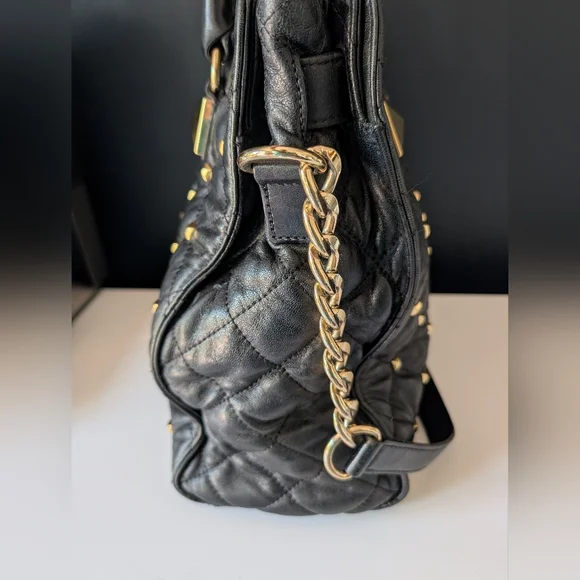 Michael Kors Black and Gold Studded Hamilton North South Tote
